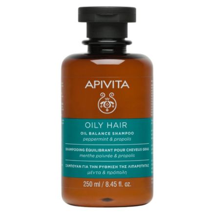 Picture of Apivita Soin des Cheveux Shampoing Équilibrant pour Cheveux Gras - Menthe Poivrée & Propolis Flacon 250ml